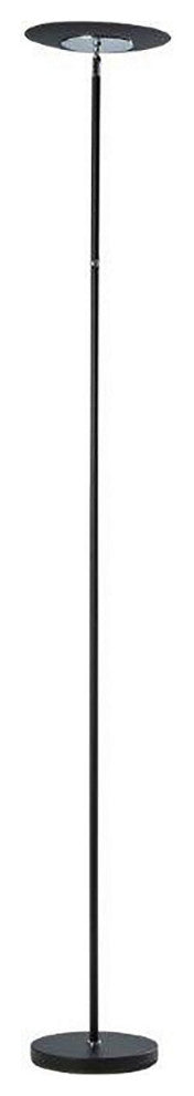 Benzara BM240394 Floor Lamp, Adjustable Torchiere Head/Sleek Metal Body, Black