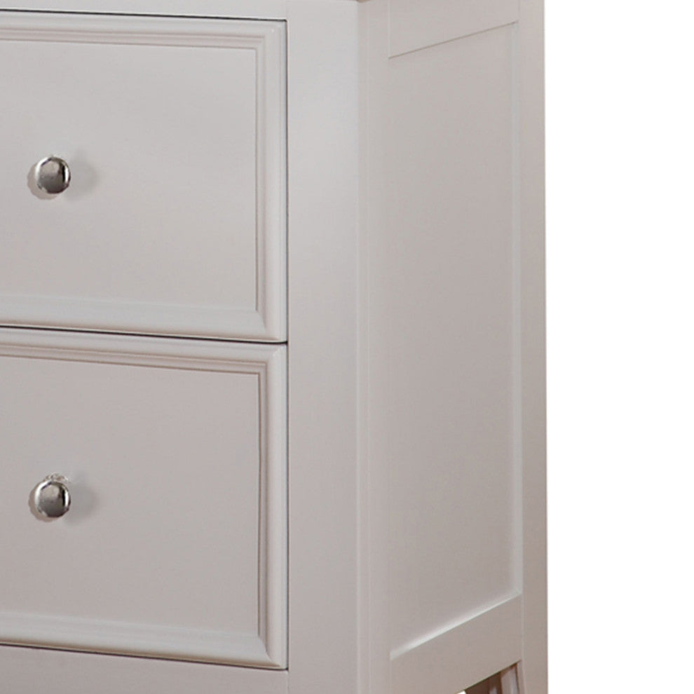 Lacey Nightstand With 2 Drawers, White