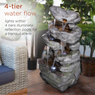 Cascading Stone Wall Fountain