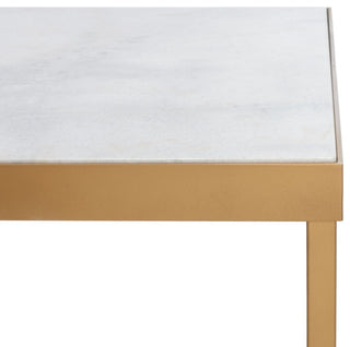 Safavieh Couture Caralyn Rectangle Marble Coffee Table White/Brass