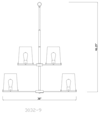 Z-LITE 3032-9PN 9 Light Chandelier, Polished Nickel