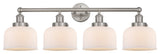 Edison Large Bell 34" Bath Vanity Light, Brushed Satin Nickel, Matte White Shade