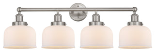 Edison Large Bell 34" Bath Vanity Light, Brushed Satin Nickel, Matte White Shade