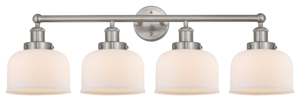 Edison Large Bell 34" Bath Vanity Light, Brushed Satin Nickel, Matte White Shade
