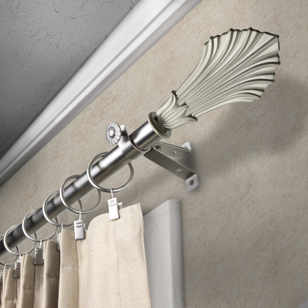 Emen 13/16" Diameter Curtain Rod, Satin Nickel, 18-28"