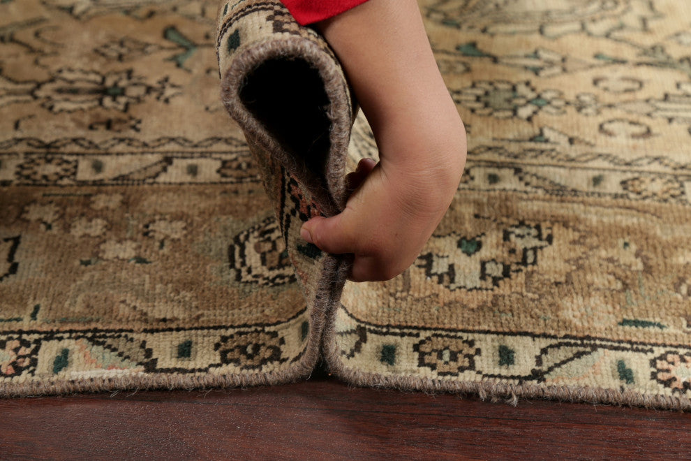 Consigned, Vintage Faded Persian Traditional Handmade Area Rug, Beige, 6x10