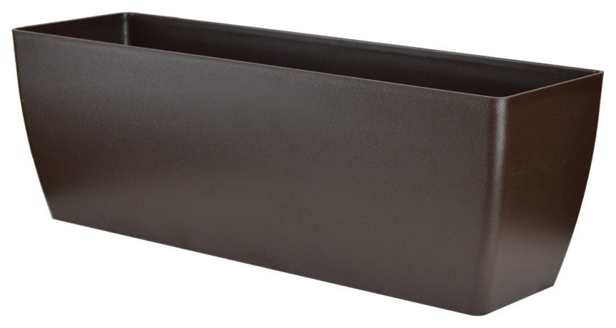 American Essence Cambridge Medium Indoor Plastic Rectangle Tabletop Planter, Espresso Metallic