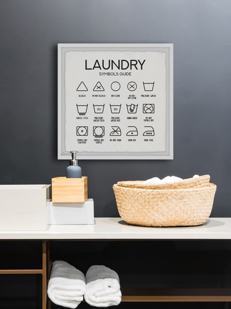 "Laundry Symbols Guide" Framed Painting Print, 32x32