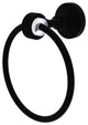 Pacific Grove Towel Ring with Groovy Accents, Matte Black