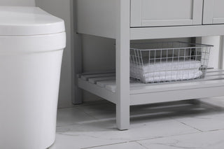 Tobias 30" Single Bathroom Vanity, Gray With Backsplash