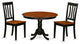 3 Pc Set With A Round Table And 2 Wood Dinette Chairs, Black And Cherry