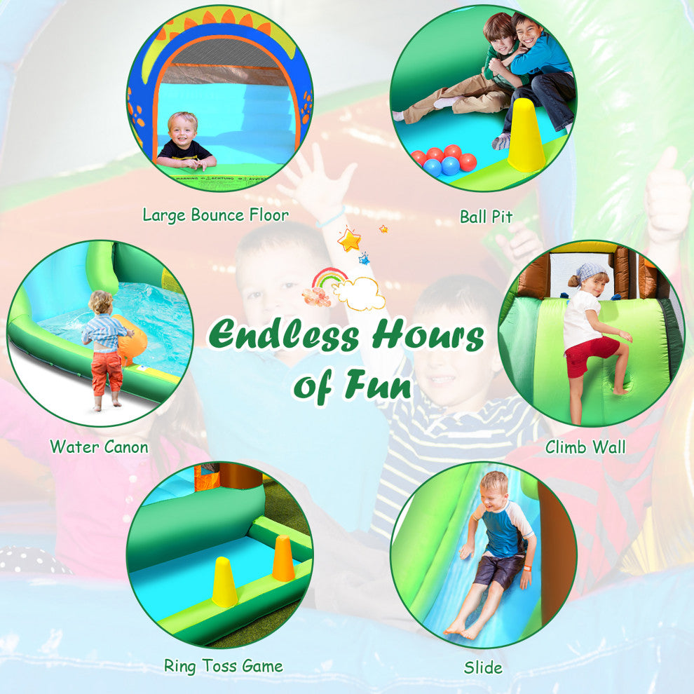 Bountech Inflatable Waterslide Bounce House Climbing Wall without Blower