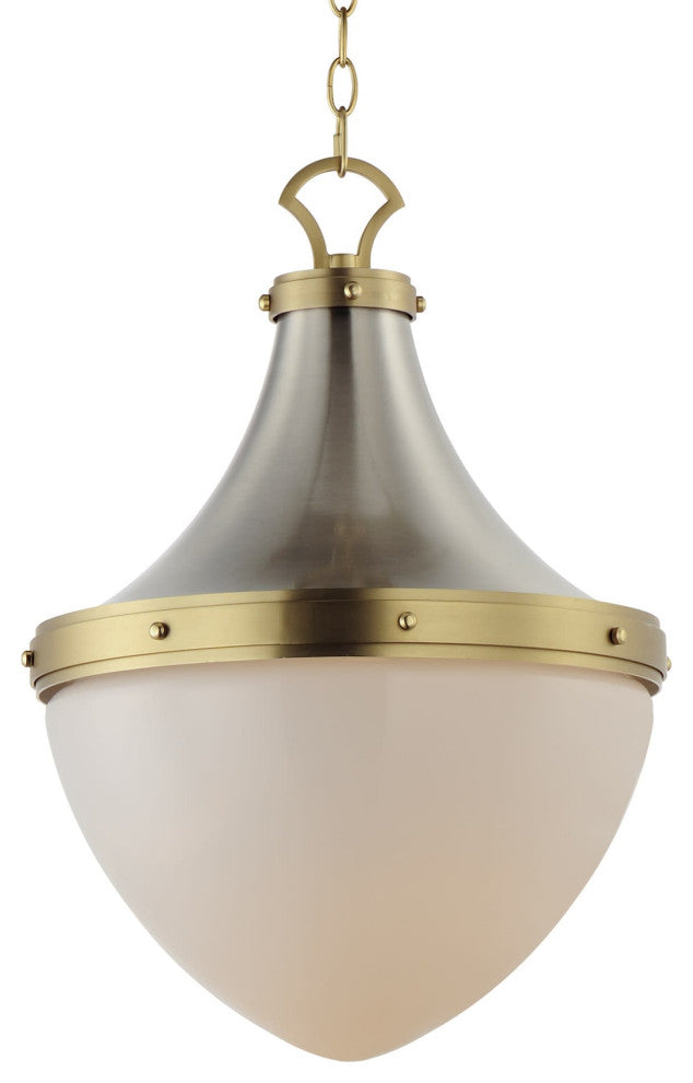 Maxim 10386WT Conrad 15"W Pendant - Satin Nickel / Satin Brass