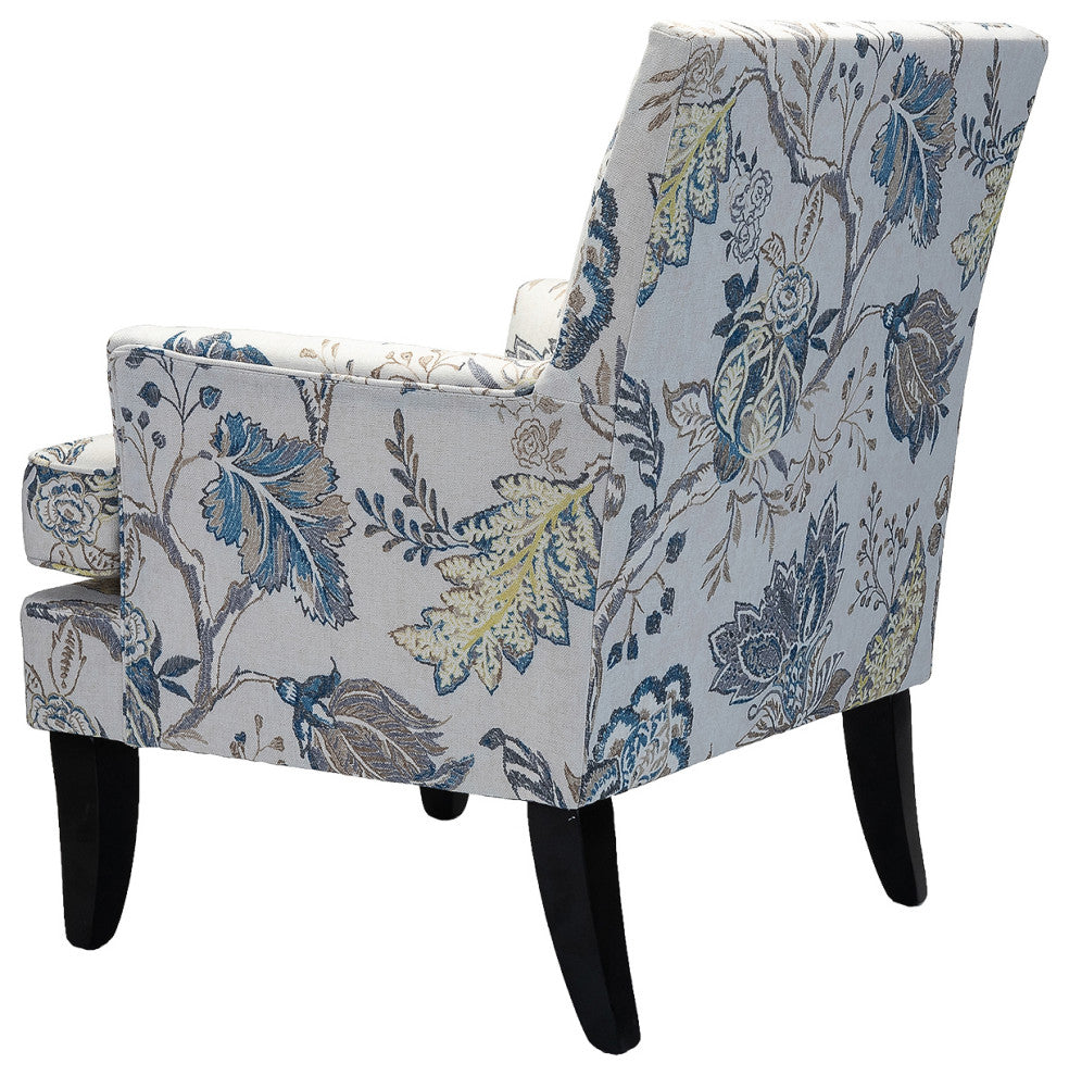 Wooden Upholstery Armchair, Set of 2, Blue