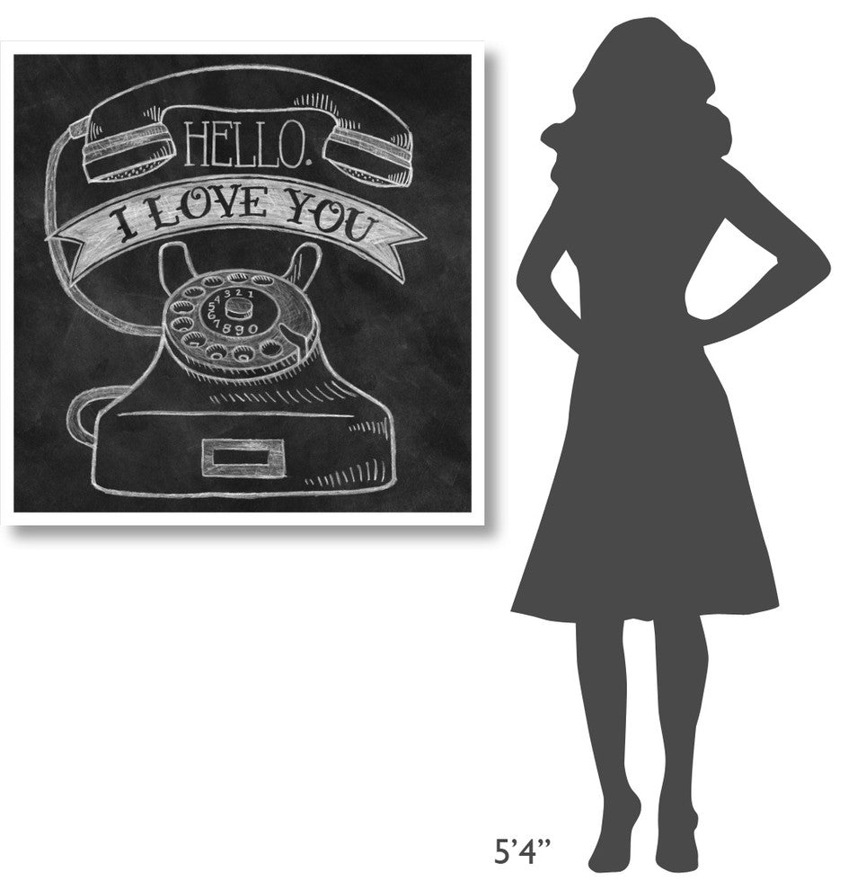 "Hello I Love You Chalk" Digital Paper Print by Mary Urban, 38"x38"