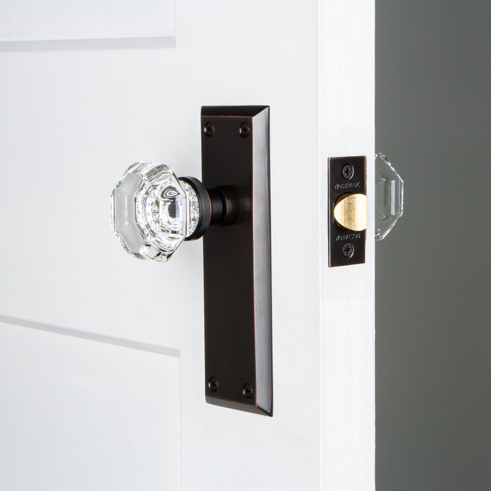 New York Plate Privacy Waldorf Knob, Timeless Bronze