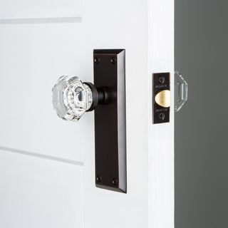 New York Plate Privacy Waldorf Knob, Timeless Bronze