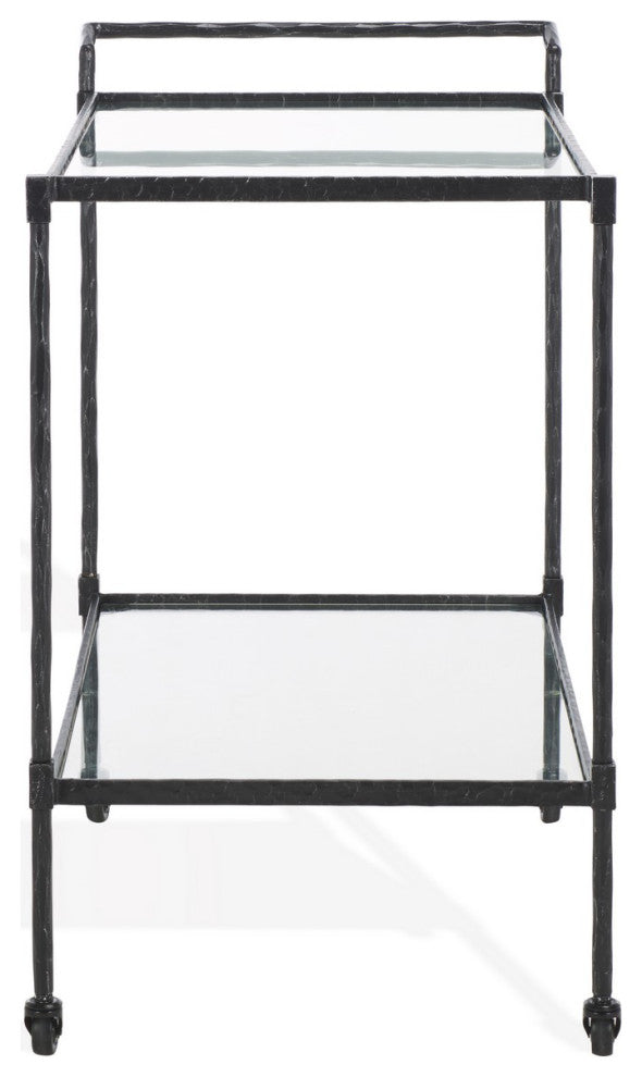 Safavieh Couture Isabellina Metal Bar Cart, Black/Clear