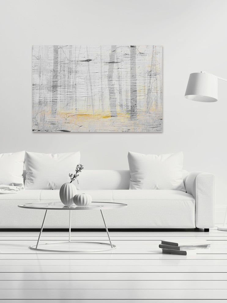 "Trees on Golden Ground" Painting Print on Wrapped Canvas, 18"x12"