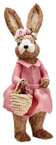 17" Standing Bunny in Dress With Basket