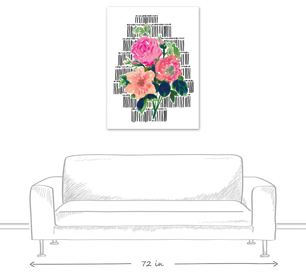 Watercolor Wild Flower Boquet 30x40 Canvas Wall Art