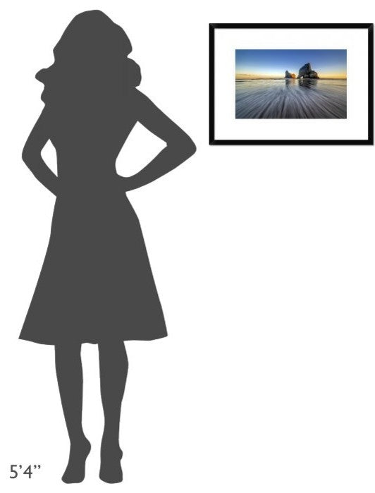"Wharaiki Beach" Framed Digital Print by Hua Zhu, 24"x18"