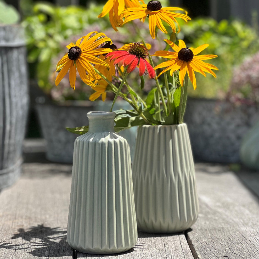 2 Piece Geometric Vase Set, 7"