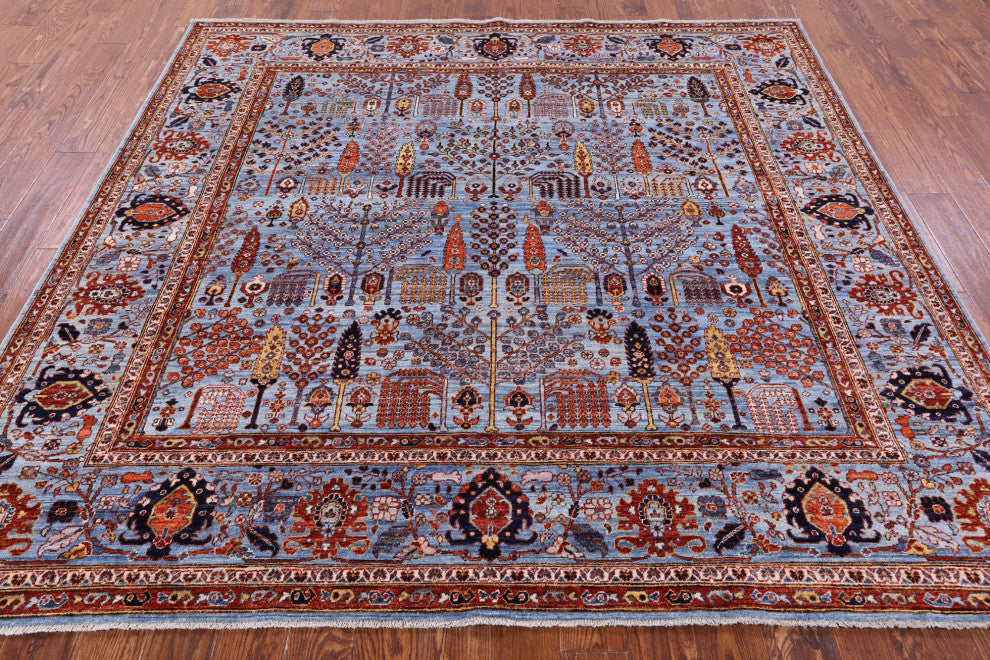 8' Square Persian Ziegler Handmade Wool Rug - Q12887
