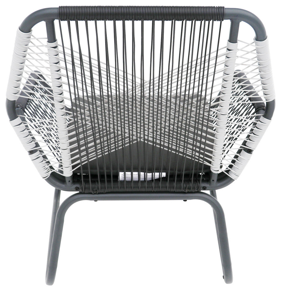 Hannah Outdoor Faux Rattan Club Chair, Set of 2