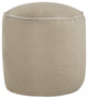 Mozaic Home Canvas Indoor/Outdoor Round Bean Pouf, Canvas Taupe, 20"x20"x18"