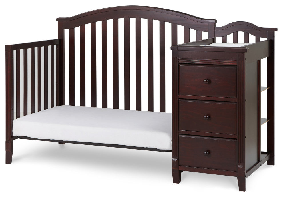 Kali 4-in-1 Convertible Crib, Espresso, With Changer (3 Drawers)