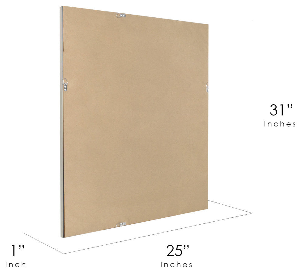 Head West Brushed Nickel Pave Textured Framed Wall Mirror - 25" x 31"