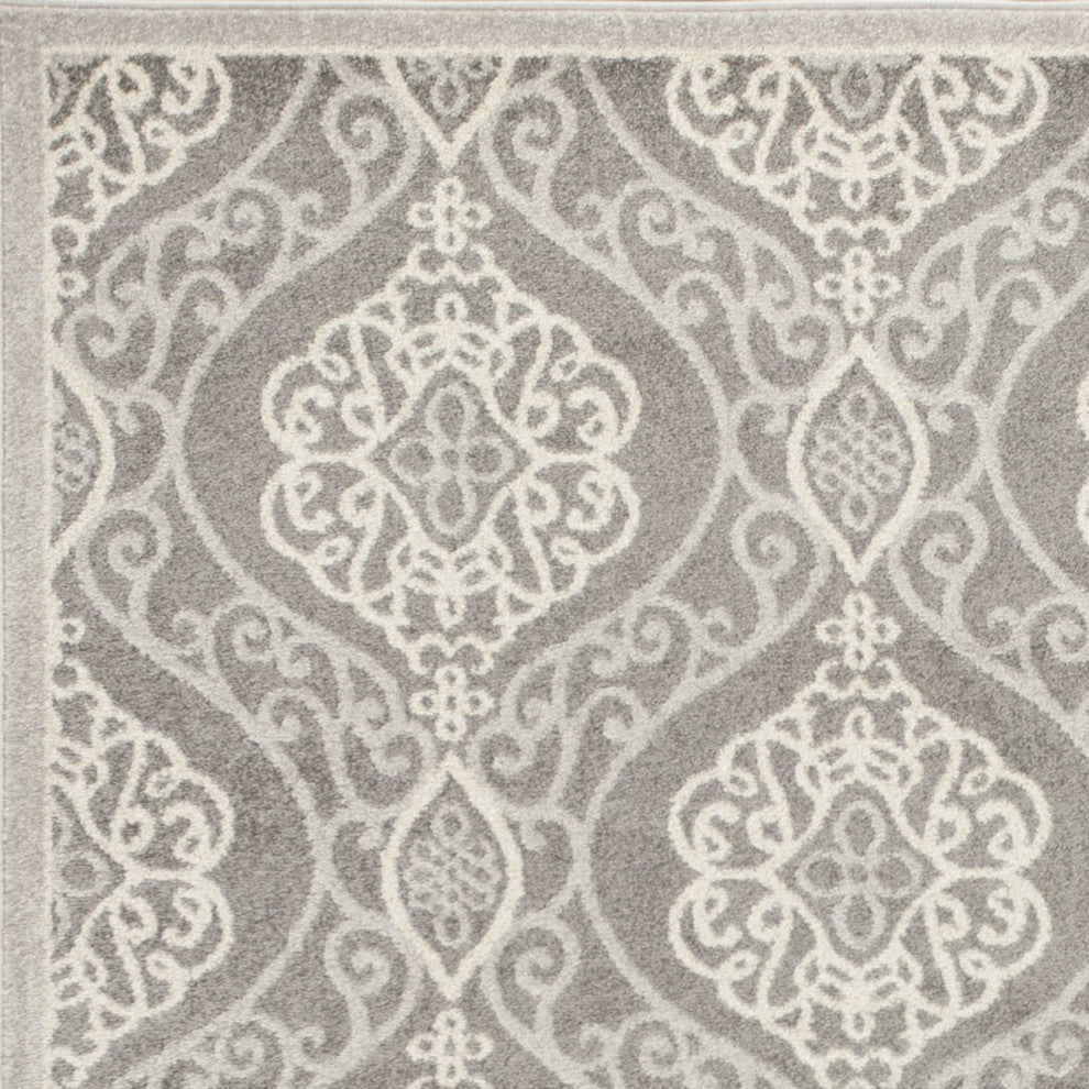 HomeRoots 7' x 10' UV treated Polypropylene Silver Area Rug