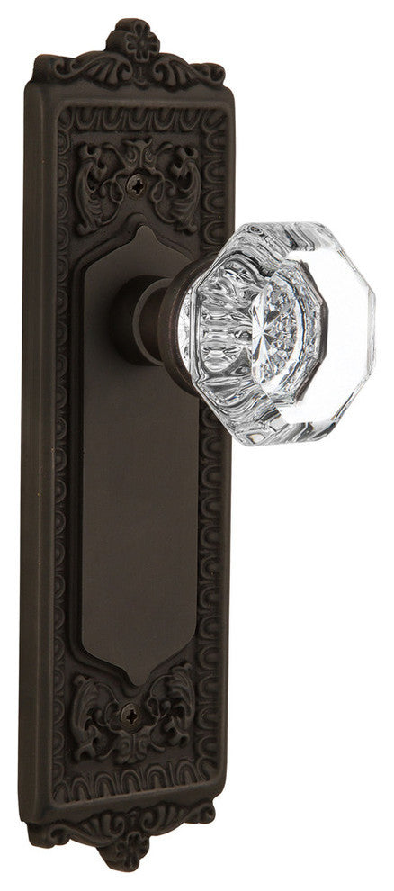 Egg & Dart Plate Passage Waldorf Knob, Oil Rubbed Bronze
