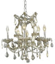 Elegant Maria Theresa Fixture, Golden Teak Finish With Royal Cut Crystal