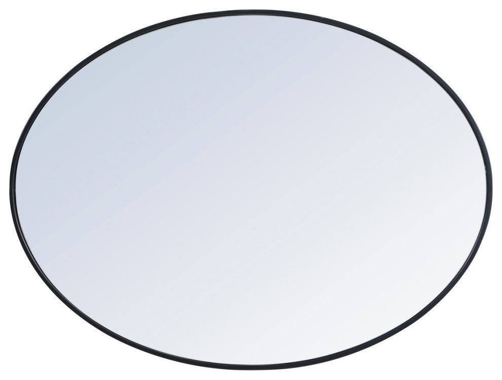 Elegant Decor MR4630BK Metal Frame Oval Mirror, 40", Black