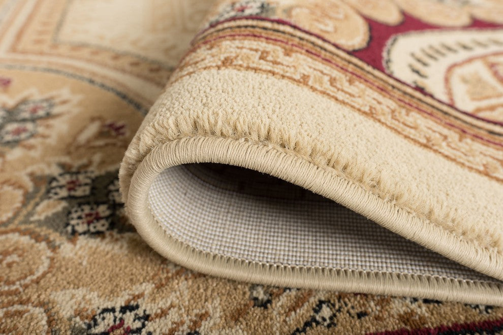 Jayden Traditional Oriental Area Rug, Ivory, 5'3''x7'3'' Oval