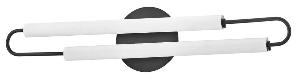 Hinkley EOS Lg 25" LED Bath Vanity Light Fixture, Black + Etched Glass