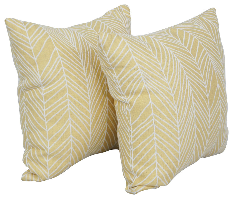 17" Jacquard Throw Pillows With Inserts, Set of 2, Demeter Lemona