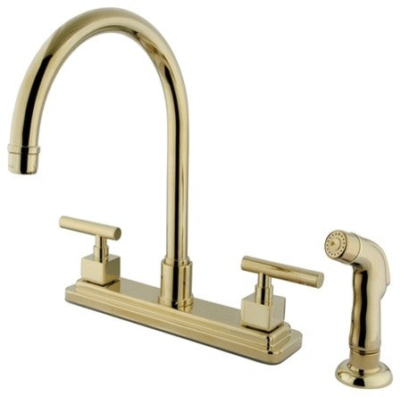 Kingston Brass Centerset Kitchen Faucet, Polished Brass