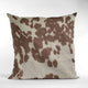 Plutus Brown Cowhide Animal Luxury Throw Pillow, 12"x20"