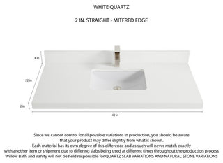 Pasadena 42 Single Sink Bath Vanity in Light Natural Teak 2" White Quartz