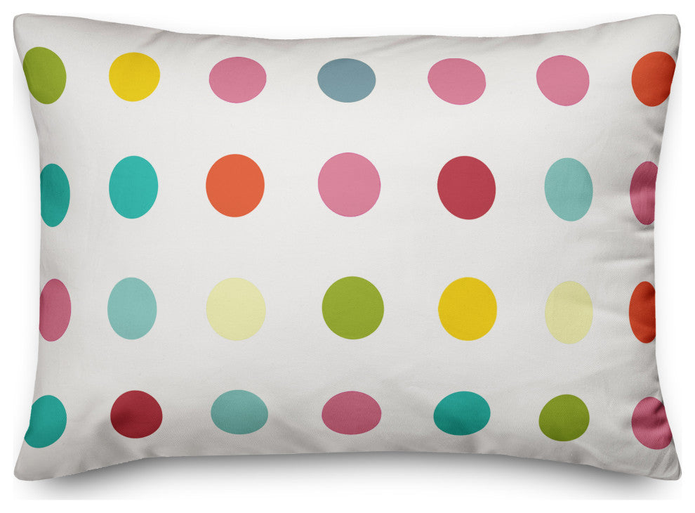 Large Bright Dots  14x20 Spun Poly Pillow