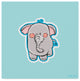 Valarie Wade ''Blue Background Elephant'' Canvas Art, 24"x24"