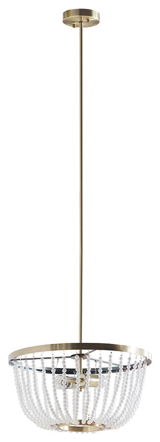 Hampton Hill Melrose Beads Detailing Brass Finish Chandelier