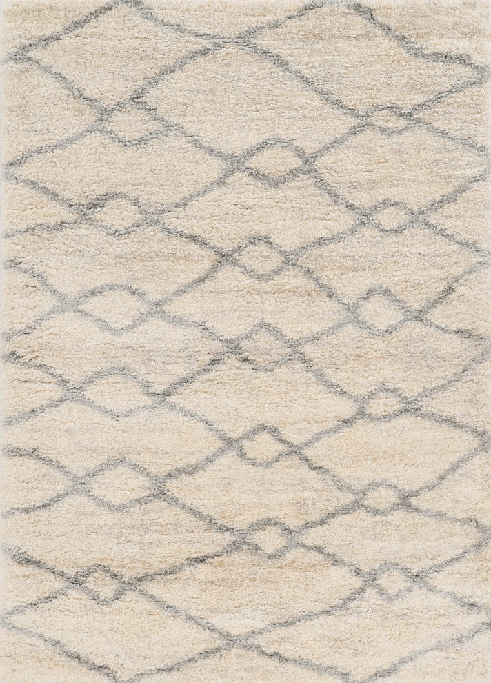 KAS Merino 6700 Ivory/Gray London Area Rug, 3'9"x5'11"