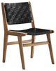 Saoirse Faux Leather Wood Dining Side Chair - Set of 2 - Walnut Black