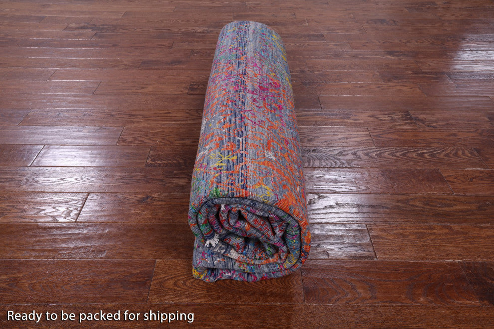 8' 0" X 10' 0" Hand-Knotted Persian Wool and Silk Rug Q9237