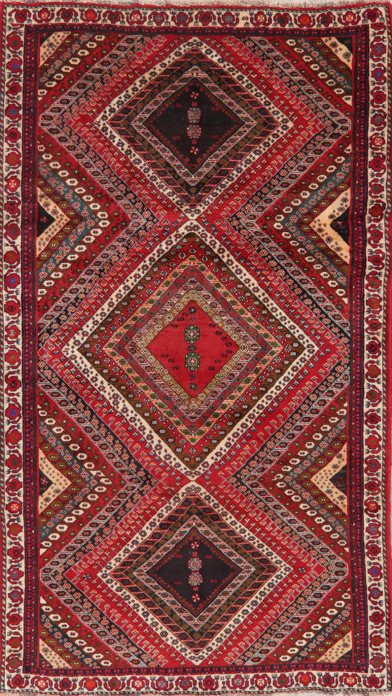 Consigned, Vintage-Style Oriental Traditional Hand Made Persian Area Rug, 5x9