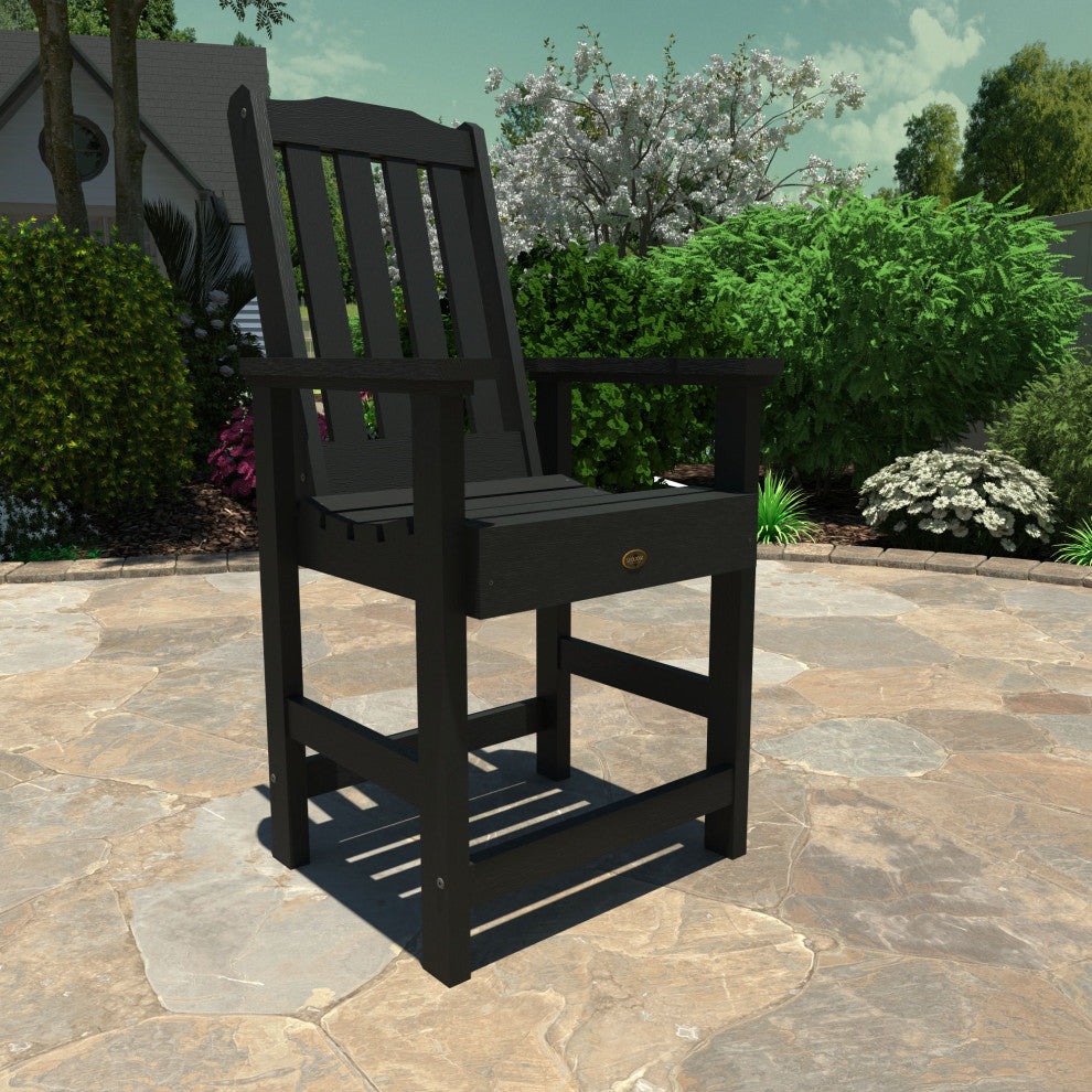 Springville Counter Dining Arm Chair, Weathered Acorn, Black